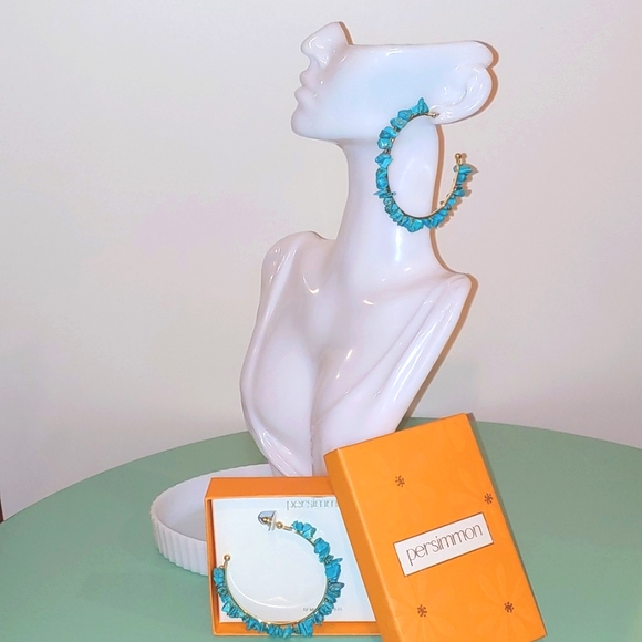 Persimmon | Semiprecious Stones |Hoop earrings - Picture 3 of 10